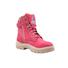 Load image into Gallery viewer, Steel Blue Women&#39;s Southern Cross Zip Ladies Steel Toe Nitrile Outsole Safety Boots - Pink - Safety Footwear
