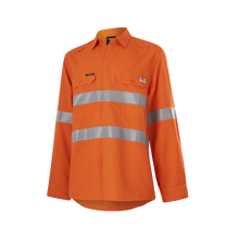 Load image into Gallery viewer, KingGee Women's Shieldtec Lenzing Flame Resistant Hi-Vis Long Sleeve Shirt Taped - Orange - Shirts
