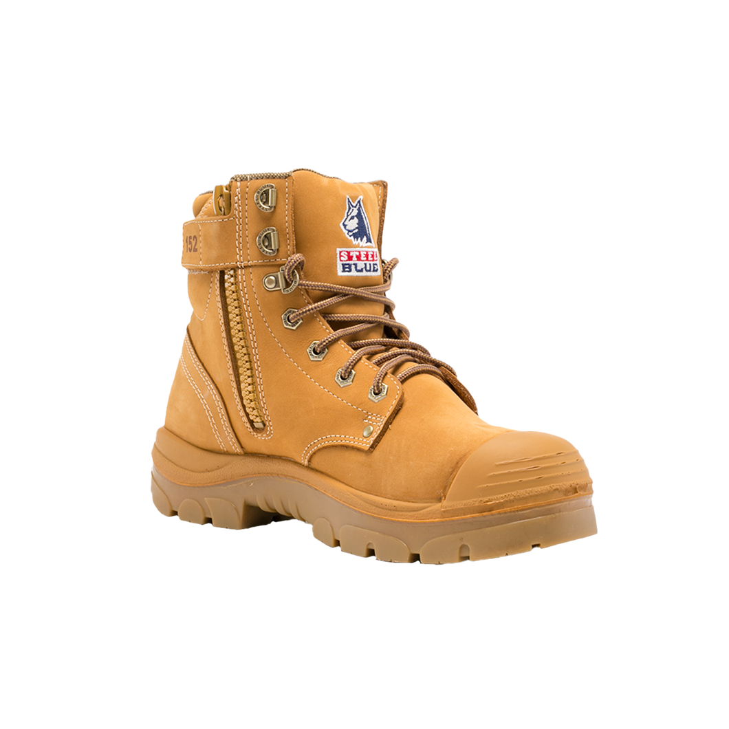 Steel Blue Men's Argyle Zip: TPU/Bump Cap Steel Toe Work Boots - Wheat - Safety Footwear