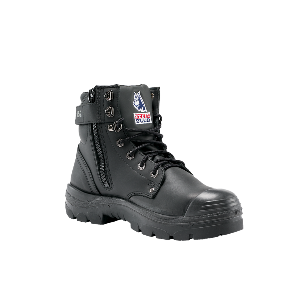 Steel Blue Men's Argyle Zip: TPU/Bump Cap Steel Toe Work Boots - Black - Safety Footwear