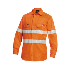 Load image into Gallery viewer, KingGee Men's Shieldtec Lenzing Flame Resistant Hi-Vis Ls Shirt Taped - Orange - Shirts
