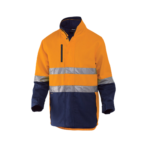 KingGee Men's Reflective 3 in 1 Cotton Jacket - Orange/Navy - Jackets