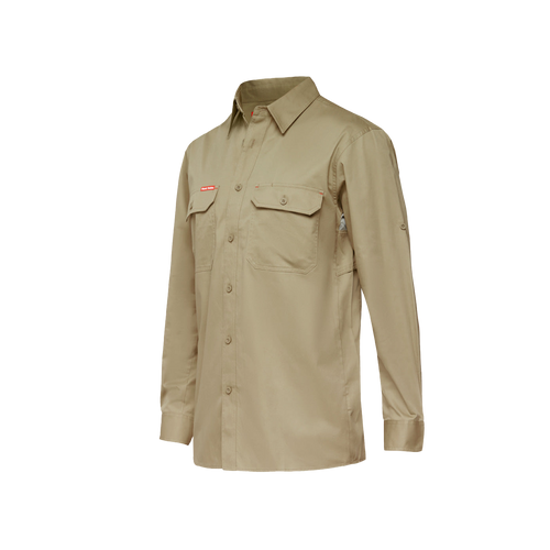 Hard Yakka Men's CORE Long Sleeve Lightweight VENTED SHIRT - Khaki - Shirts