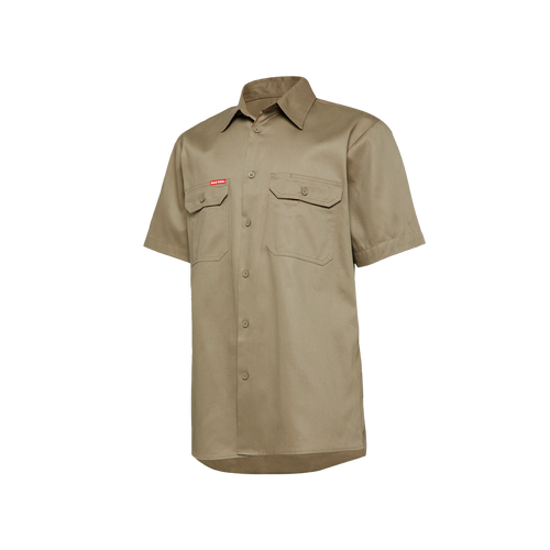 Hard Yakka Men's CORE Short Sleeve Lightweight VENTED SHIRT - Khaki - Shirts