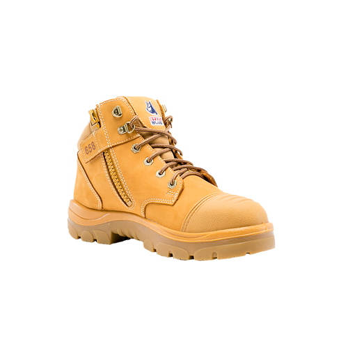 Steel Blue Men's Parkes Zip Scuff Cap Ankle Work & Safety Boots - Wheat - Safety Footwear