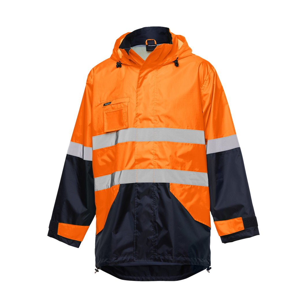 KingGee Men's Reflective Lightweight Jacket - Orange/Navy - Jackets