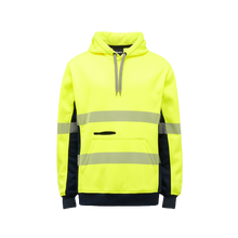 Load image into Gallery viewer, KingGee Men&#39;s Hi Vis Reflective Pull Over Hoodie - Yellow/Navy - Hoodies/Jumpers
