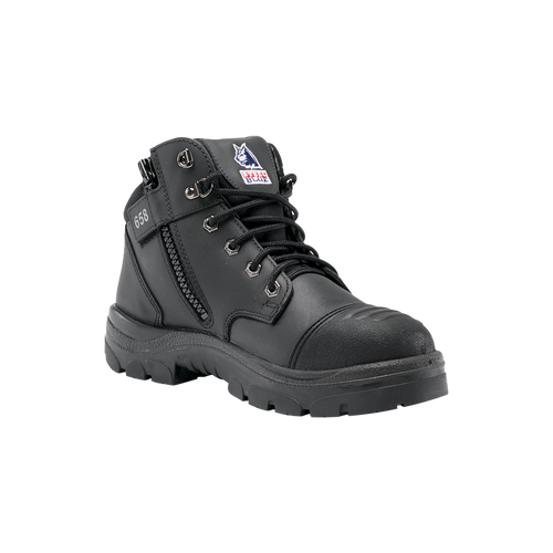 Steel Blue Men's Parkes Zip Scuff Cap Ankle Work & Safety Boots - Black - Safety Footwear