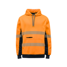 Load image into Gallery viewer, KingGee Men&#39;s Hi Vis Reflective Pull Over Hoodie - Orange/Navy - Hoodies/Jumpers
