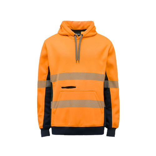 KingGee Men's Hi Vis Reflective Pull Over Hoodie - Orange/Navy - Hoodies/Jumpers