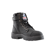 Load image into Gallery viewer, Steel Blue Men&#39;s Argyle Zip: Scuff Cap Steel Toe Work Boots - Black - Safety Footwear
