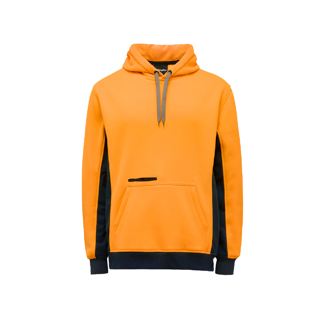 KingGee Men's Hi Vis Pull Over Hoodie - Orange/Navy - Hoodies/Jumpers