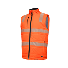 Load image into Gallery viewer, KingGee Men&#39;s Reflective Puffer Vest - Orange - Vests
