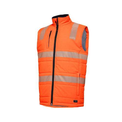 KingGee Men's Reflective Puffer Vest - Orange - Vests