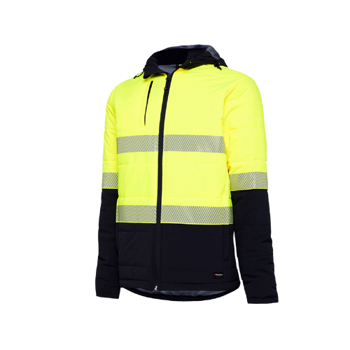 KingGee Men's Reflective Puffer Jacket - Yellow/Navy - Jackets