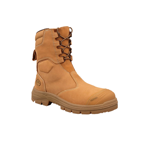 Oliver Men's AT-55 200mm Hi-Leg Zip Sided Boots - Wheat - Safety Footwear