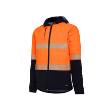 Load image into Gallery viewer, KingGee Men&#39;s Reflective Puffer Jacket - Orange/Navy - Jackets
