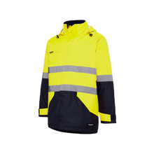 Load image into Gallery viewer, KingGee Men&#39;s Reflective Insulated Wet Weather Jacket - Yellow/Navy - Jackets
