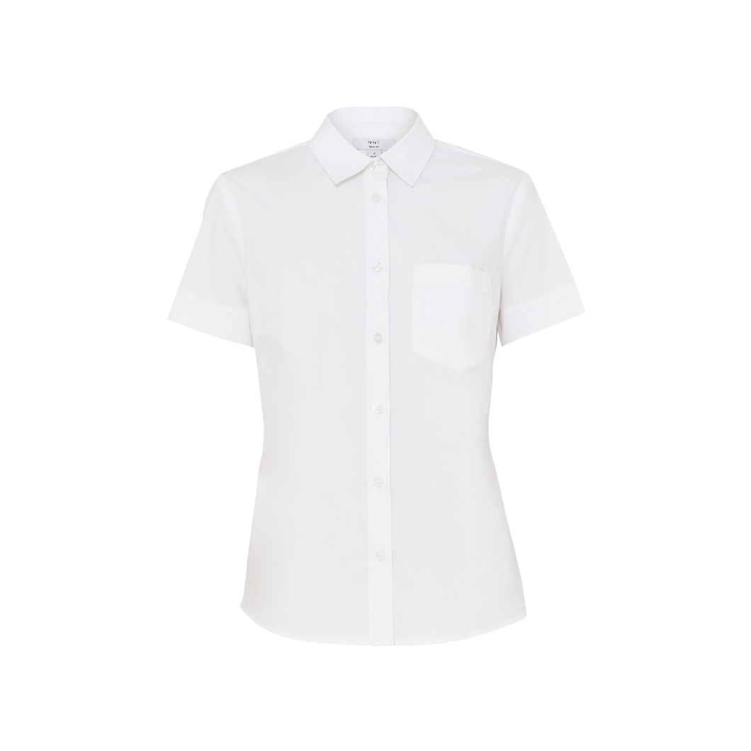 NNT Women's Avignon Stretch Short Sleeve Slim Shirt - White - Shirts