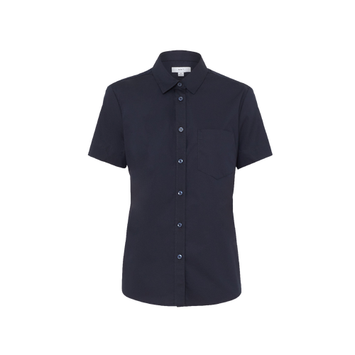 NNT Women's Avignon Stretch Short Sleeve Slim Shirt - Navy - Shirts