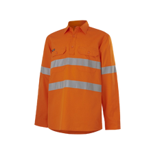 Load image into Gallery viewer, KingGee Men&#39;s Workcool Vented Closed Front Shirt Taped L/S - Orange - Shirts
