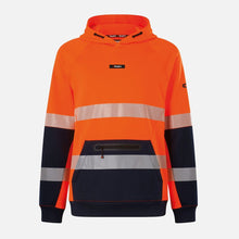 Load image into Gallery viewer, KingGee Men's Originals Hi Vis Reflective Water Repellent Hoodie - Orange/Navy
