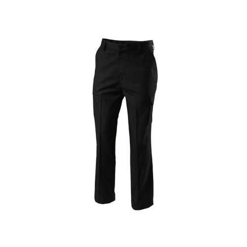 Hard Yakka Men's Permanent Press Cargo Pants with Bionic &Supercrease Finish - Black - Pants