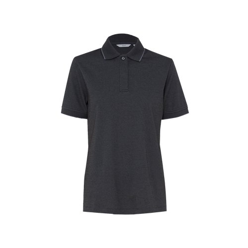 NNT Women's Textured Cotton Poly Short Sleeve Polo - Charcoal/Black - Polos