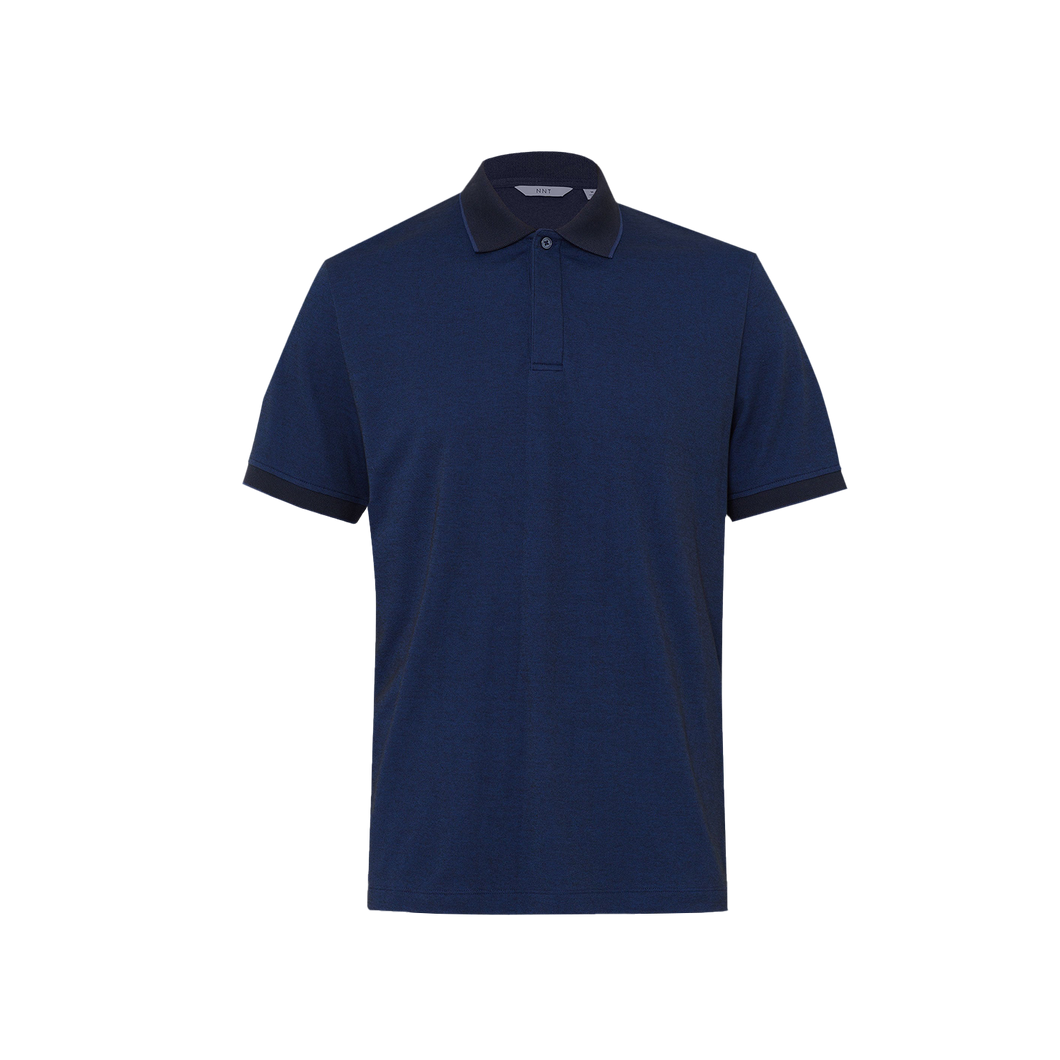 NNT Women's Textured Cotton Poly Short Sleeve Polo - Blue/Navy - Polos