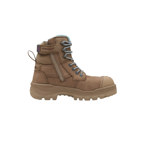 Blundstone Women's 8863 RotoFlex  Zip-Up Safety Boots - Stone TWB0N3 - Safety Footwear