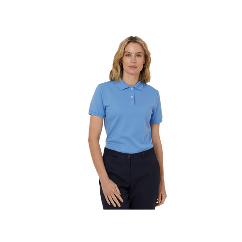 NNT Women's Antibacterial Polyface Short Sleeve Polo - Light Blue - Polos