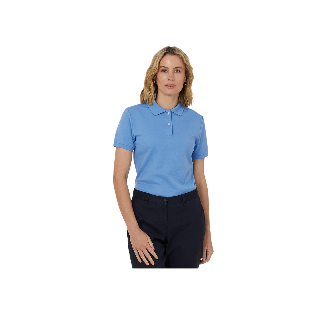 NNT Women's Antibacterial Polyface Short Sleeve Polo - Light Blue - Polos