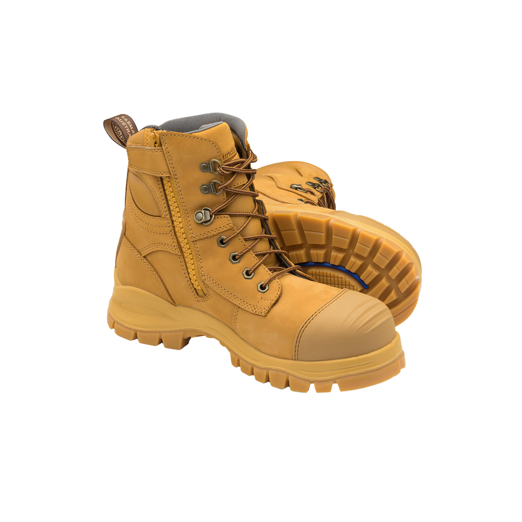 Blundstone Men's 992 Zip Sided Safety Boots - Wheat - Safety Footwear