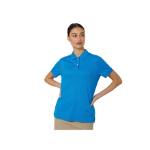 Load image into Gallery viewer, NNT Women&#39;s Antibacterial Polyface Short Sleeve Polo - Cyan - Polos
