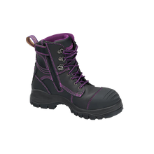 Load image into Gallery viewer, Blundstone Women&#39;s 897 Zip Side Lace Up Safety Boots - Black - Safety Footwear
