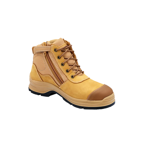 Blundstone Men's 318 Lace Up Zip Safety Boots - Wheat - Safety Footwear