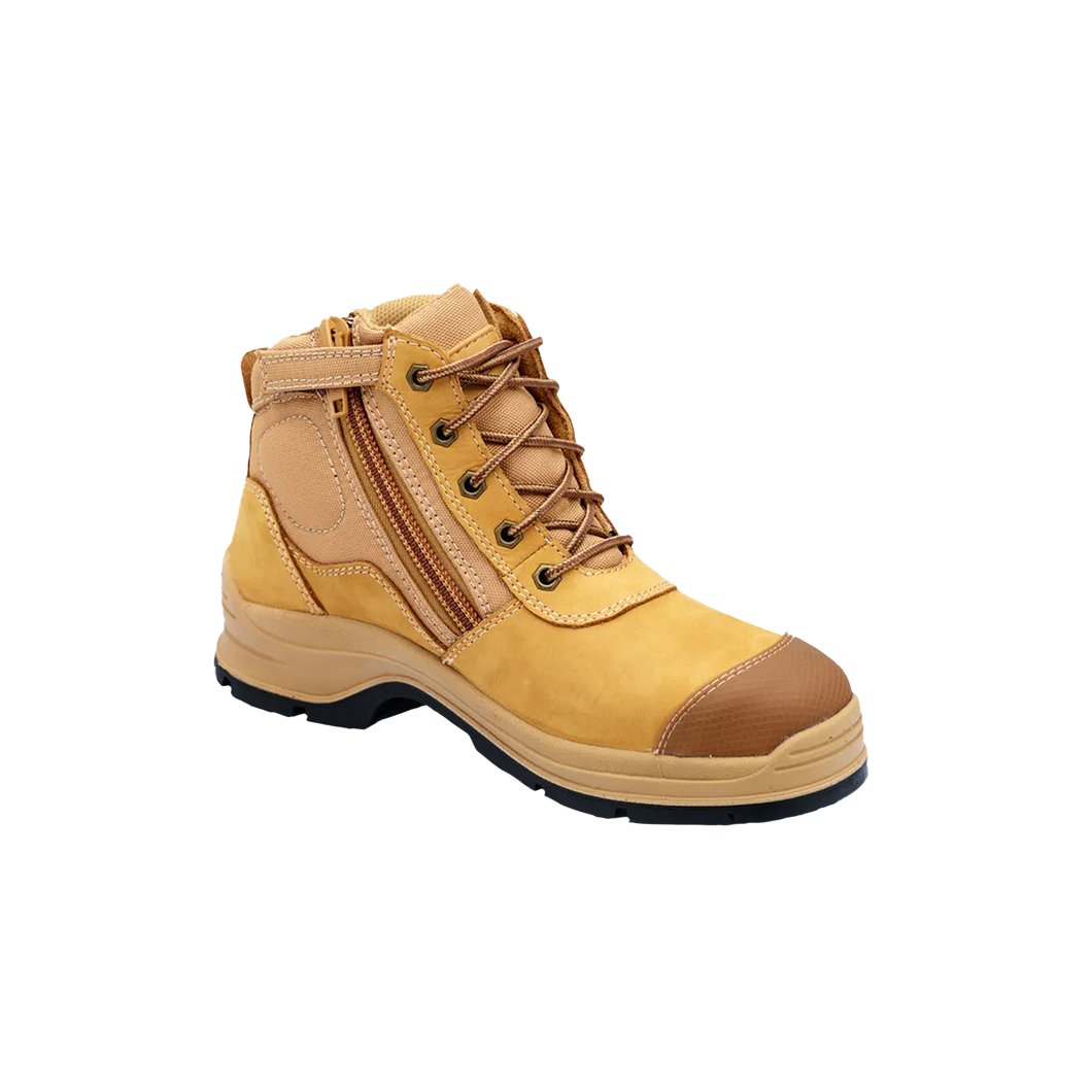 Blundstone Men's 318 Lace Up Zip Safety Boots - Wheat - Safety Footwear