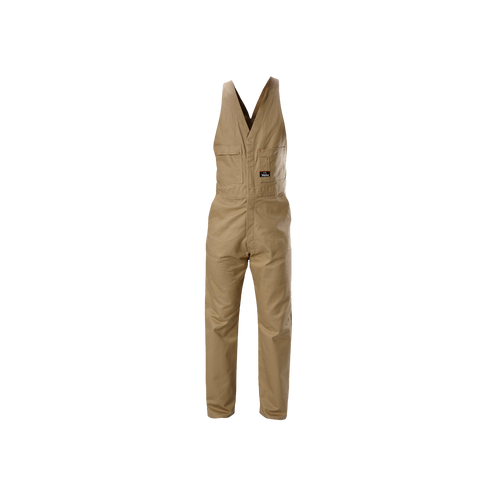 Hard Yakka Men's Foundations Tradesman Cotton Drill Action Back Overall - Khaki - Overalls