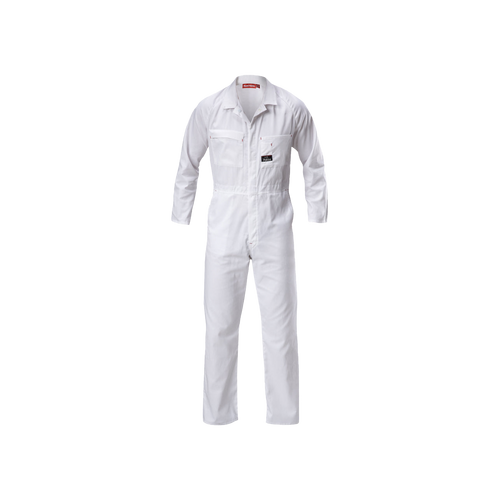 Hard Yakka Men's Foundations Lightweight Cotton Drill Coverall - White - Overalls