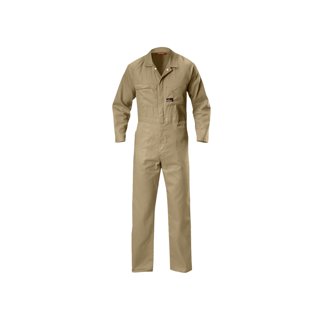 Hard Yakka Men's Foundations Lightweight Cotton Drill Coverall - Khaki - Overalls