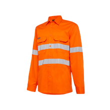 Load image into Gallery viewer, KingGee Men&#39;s Vented Drill Shirt with Tape - Orange - Shirts
