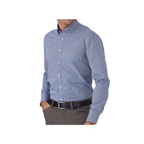 City Collection Men's Pippa Check Long Sleeve Shirt - Navy - Shirts