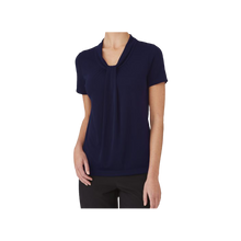 Load image into Gallery viewer, City Collection Women&#39;s Pippa Knit Short Sleeve Top- Navy - Shirts
