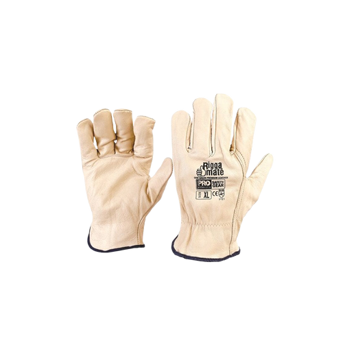 Pro Choice Unisex Riggamate Premium Cowgrain Gloves - Beige - Hand Protection