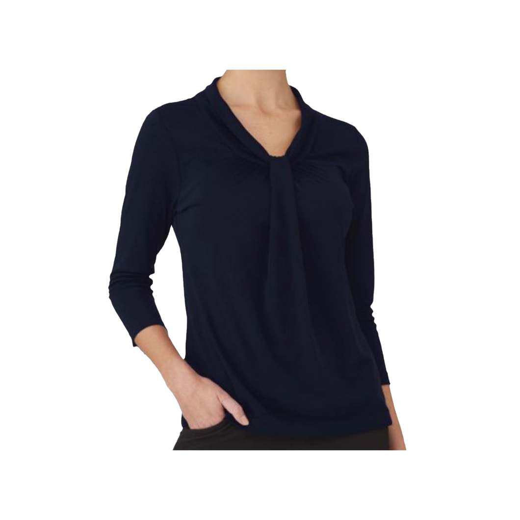 City Collection Women's Pippa Knit 3/4 Sleeve - Navy - Shirts