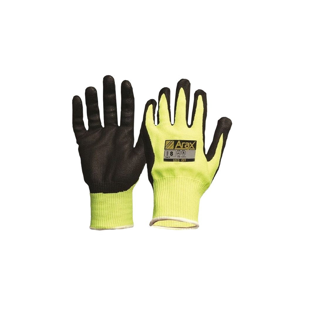 Pro Choice Unisex Arax Nitrile Sand Dip on Hi Vis Liner Glove - Black/Yellow - Hand Protection