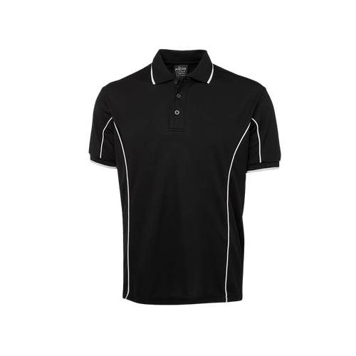 JB's Wear Men's Piping Polo - Black/White - Polos