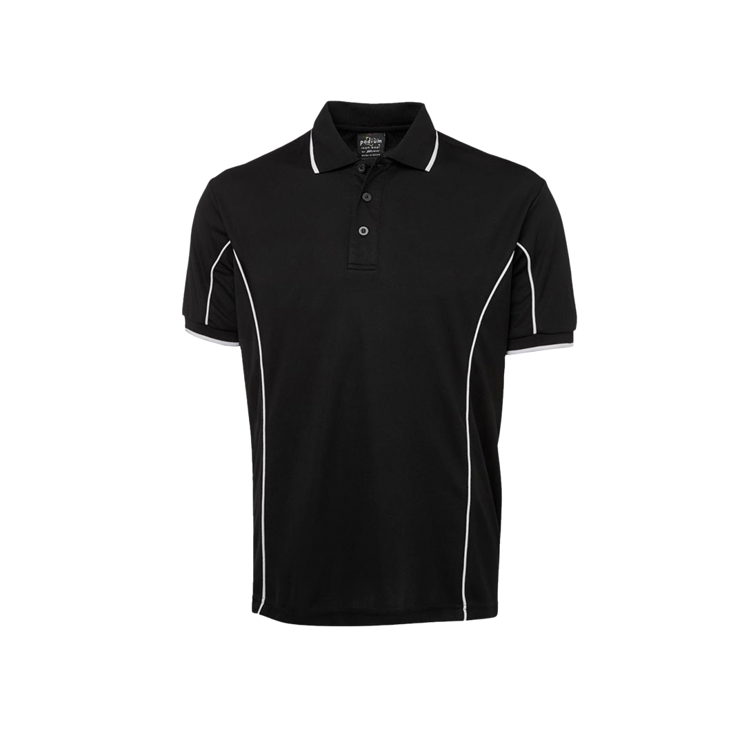 JB's Wear Men's Piping Polo - Black/White - Polos