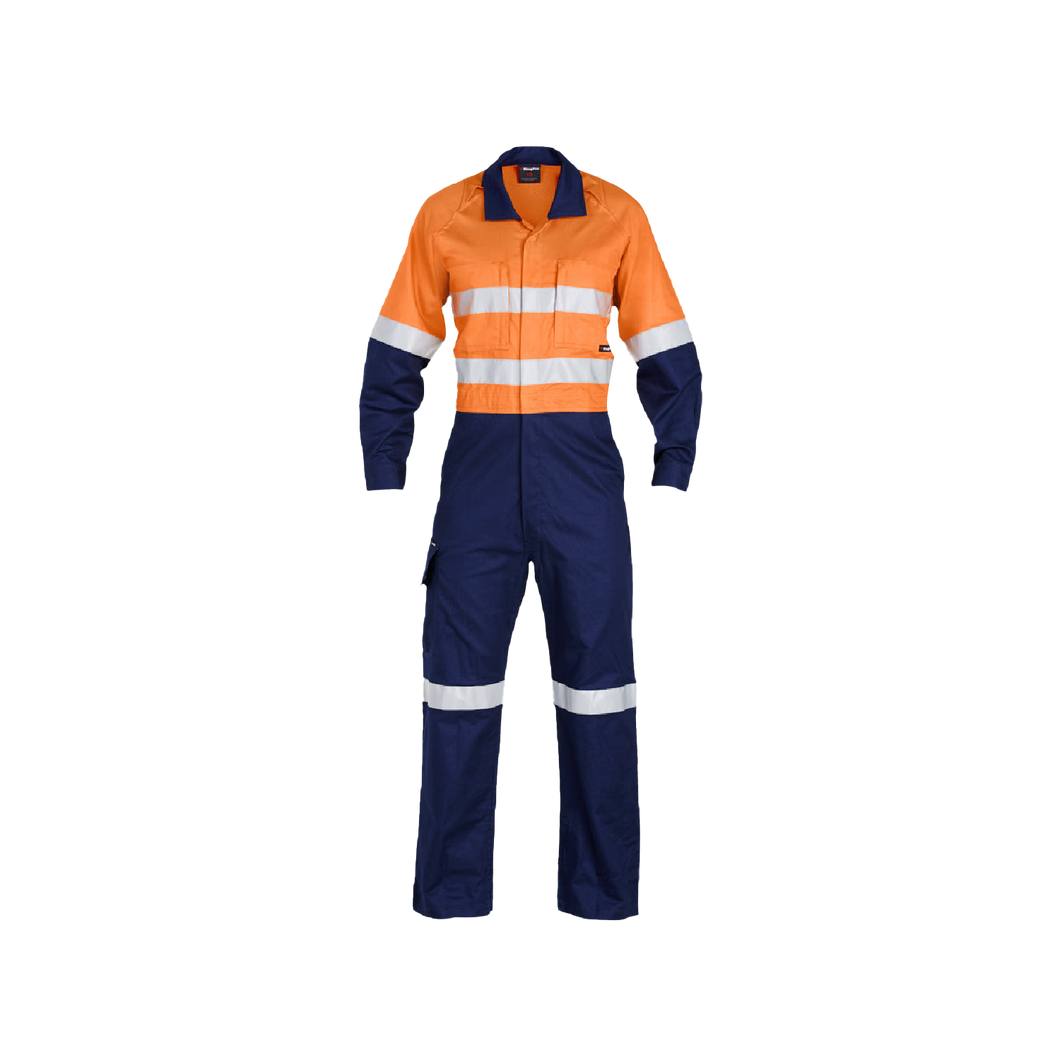 KingGee Men's Workcool 2 Reflective Spliced Combination Overall - Orange/Navy - Overalls