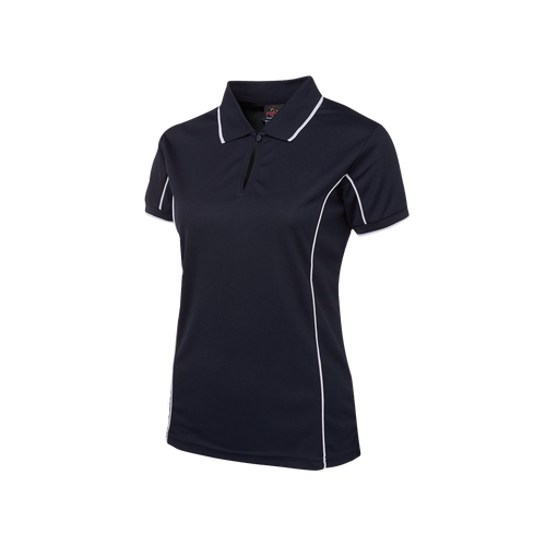 JB's Wear Women's Piping Polo - Navy/White - Polos